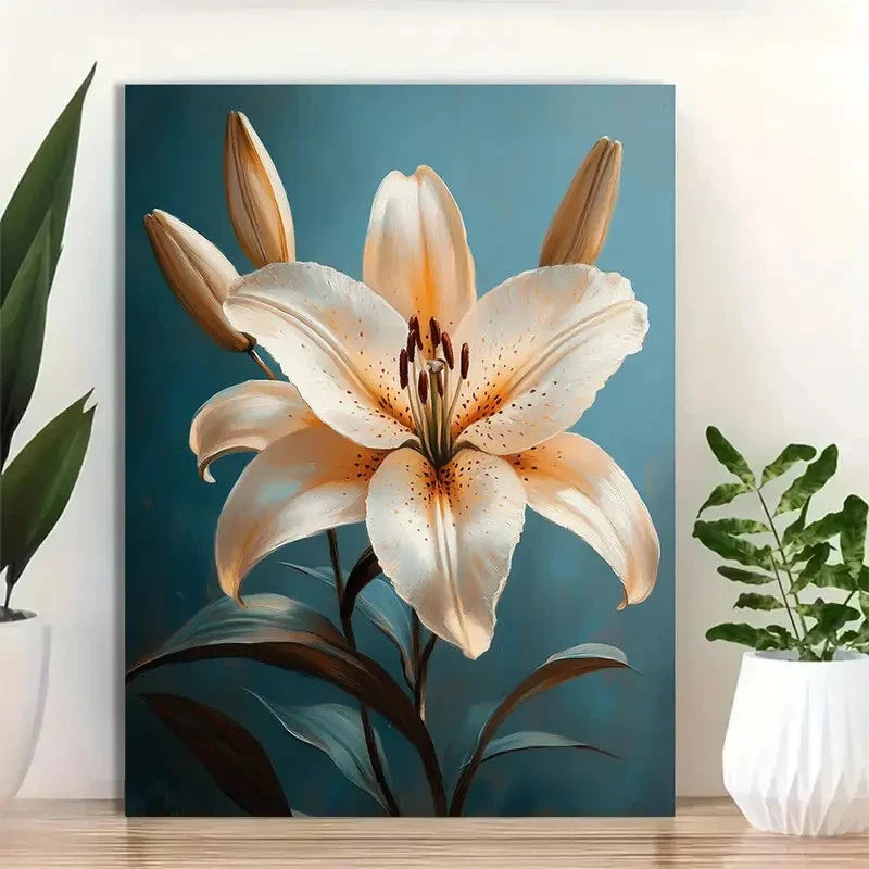 Beautiful Vibrant Botanical Floral Painting 40x60cm Metal Print Ready to Hang