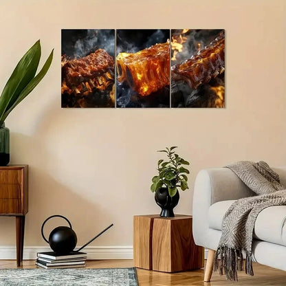 3pcs Featuring smoky Ripkin Illustration Metal Print Ready to Hang Art - Bella Home Decor