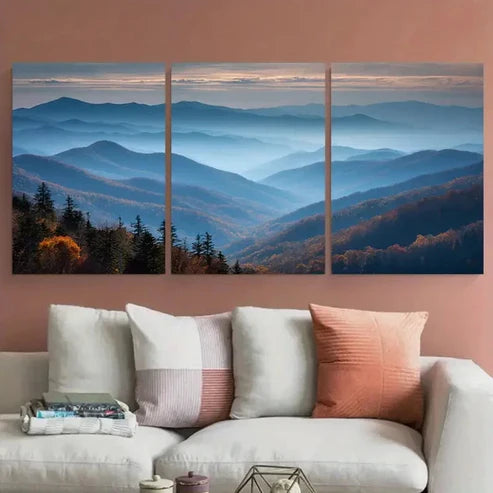 3pcs Tennessee Travel Smoky Mountains Landscape Wall Art Canvas Unframed - High Quality Print 100% Australian Made Wall Canvas