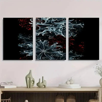 3pcs Abstract Black Red Blue Swirls Wall Art Set Canvas Framed 50x70cm - High Quality Print 100% Australian Made Wall Canvas Ready to Hang - Bella Home Decor