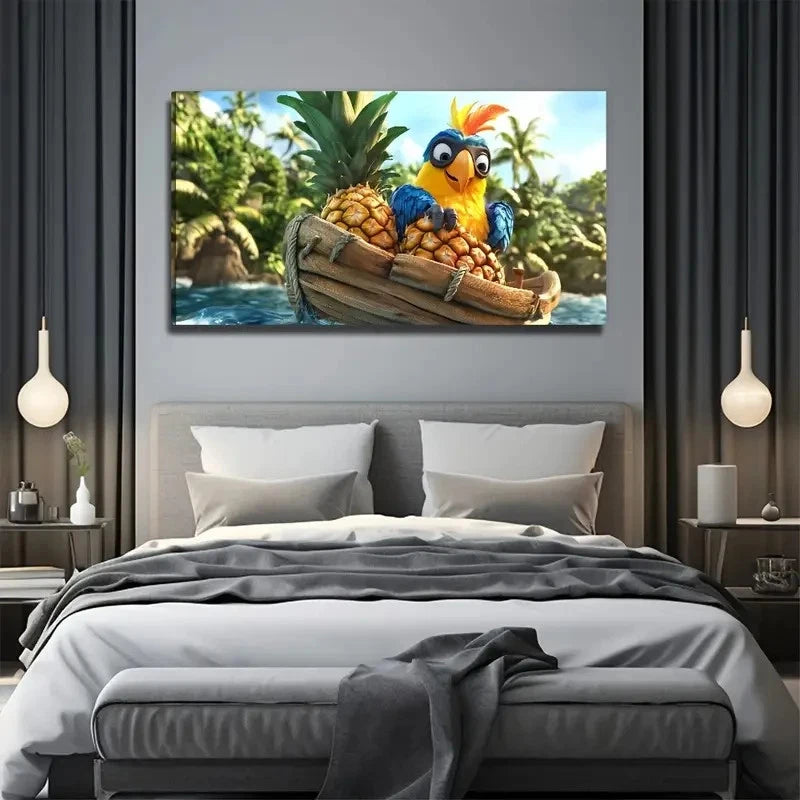 Parrot Delivering Perfect Wall Art Canvas Office Home Room Framed 120x60cm