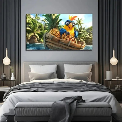 Parrot Delivering Perfect Wall Art Canvas Office Home Room Framed 120x60cm