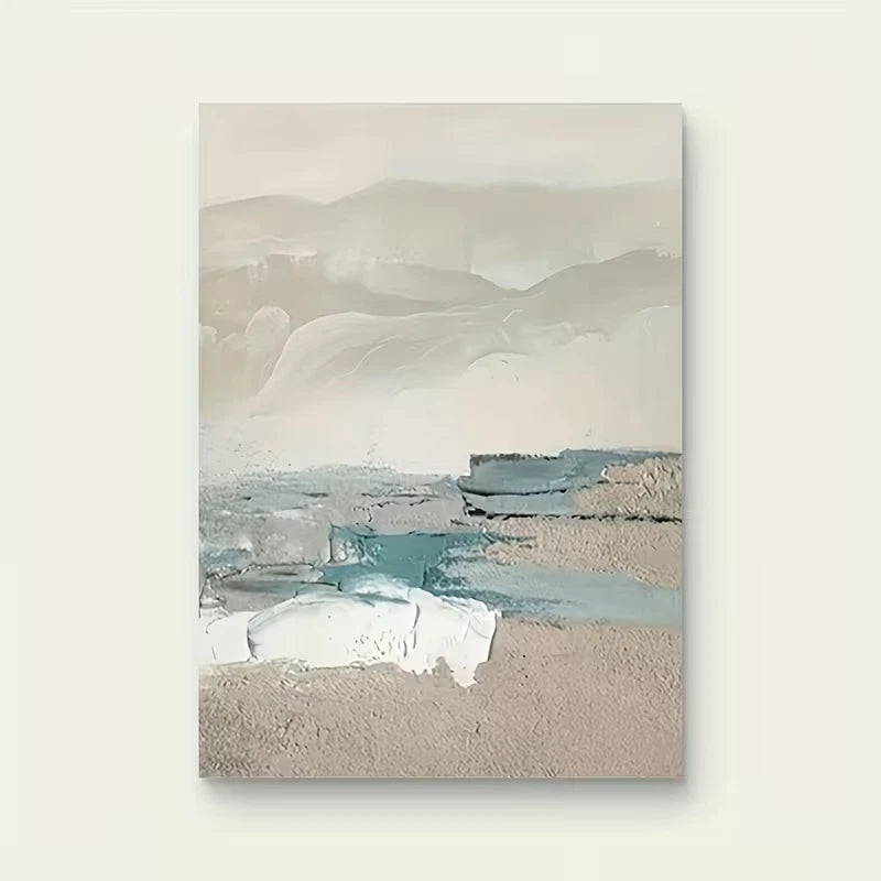 Abstract Landscape Soft Pastel Tones Metal Print Ready to Hang