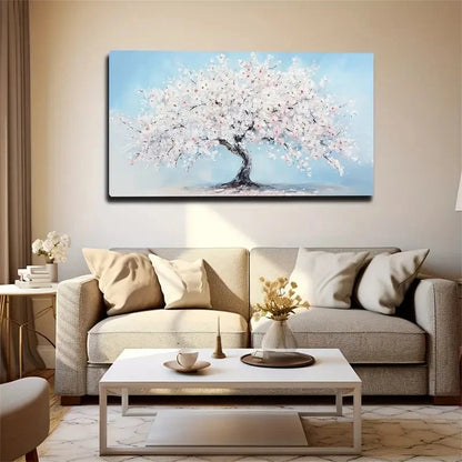 Lush White And Pink Flowers Wall Art Canvas Office Home Room Framed 120x60cm