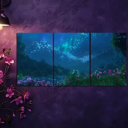 3pcs Northern Lights Wall Art Canvas Unframed - High Quality Print 100% Australian Made Wall Canvas