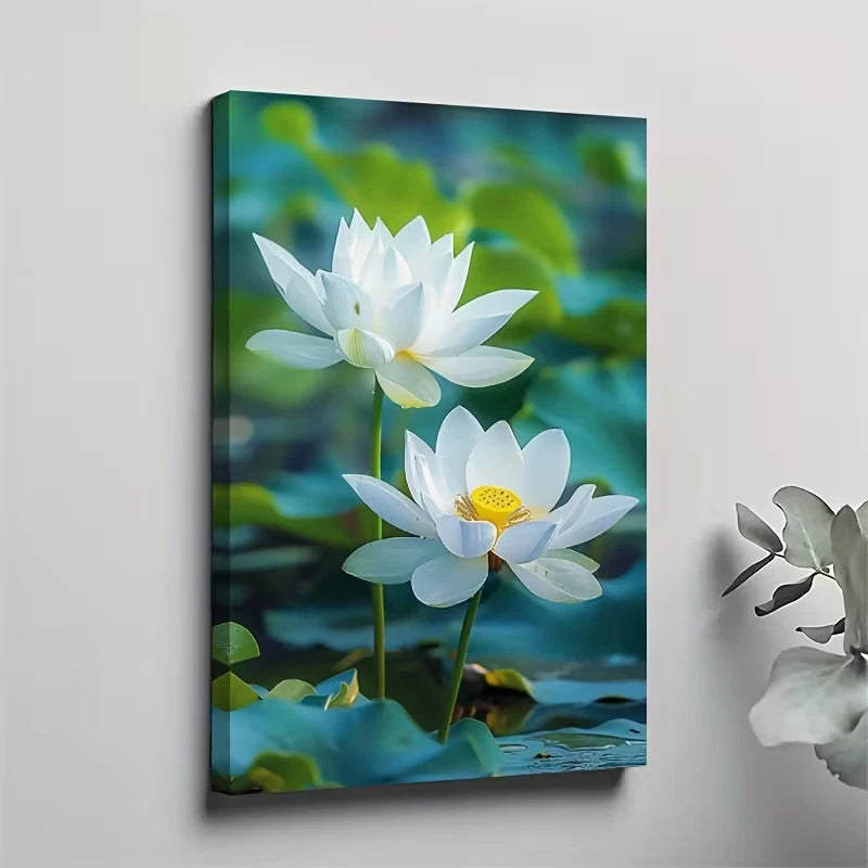 Pure for Lotus, Oil Painting Metal Print Ready to Hang