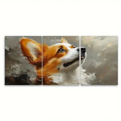 3pcs Corgi Painting Dog Portrait Design Wall Art Canvas Unframed - High Quality Print 100% Australian Made Wall Canvas - Bella Home Decor