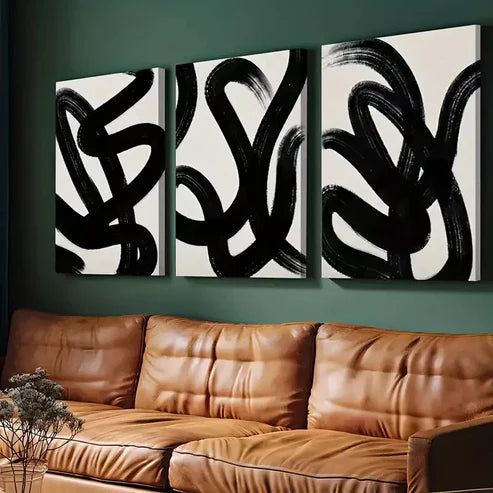 3pcs Abstract Wall Art Geometric Wall Art Canvas Unframed - High Quality Print 100% Australian Made Wall Canvas - Bella Home Decor