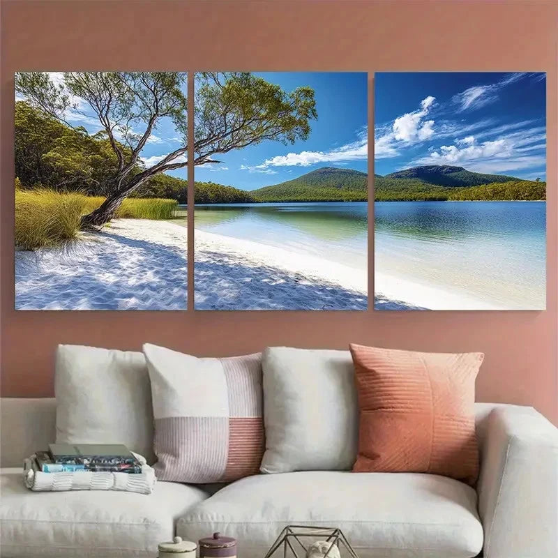 3pcs Boorangoora Fraser Island Illustration Metal Print Ready to Hang Art - Bella Home Decor