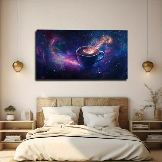 Coffee Suspended Minimalist Wall Art Canvas Office Home Room Framed 120x60cm