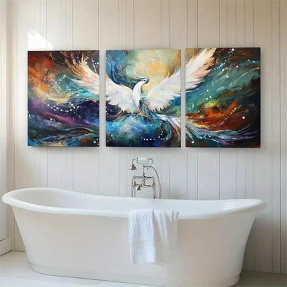3pcs Abstract Phoenix Mythical Motion Perfect Wall Art Canvas Unframed - High Quality Print 100% Australian Made Wall Canvas - Bella Home Decor
