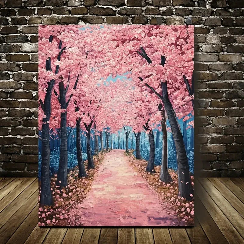 Beautiful Vibrant Pink Blossom Forest Cherry Blossom 40x60cm Metal Print Ready to Hang - Bella Home Decor