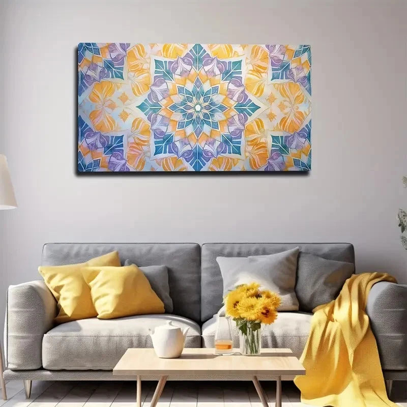 Bohemian Modern Abstract Wall Art Canvas Office Home Room Framed 120x60cm