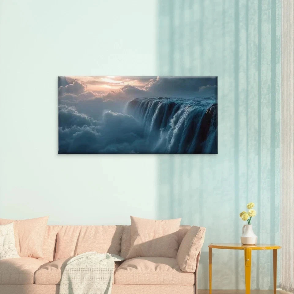 Enchanting Stunning Waterfall Wall Art Canvas Office Home Room Framed 120x60cm