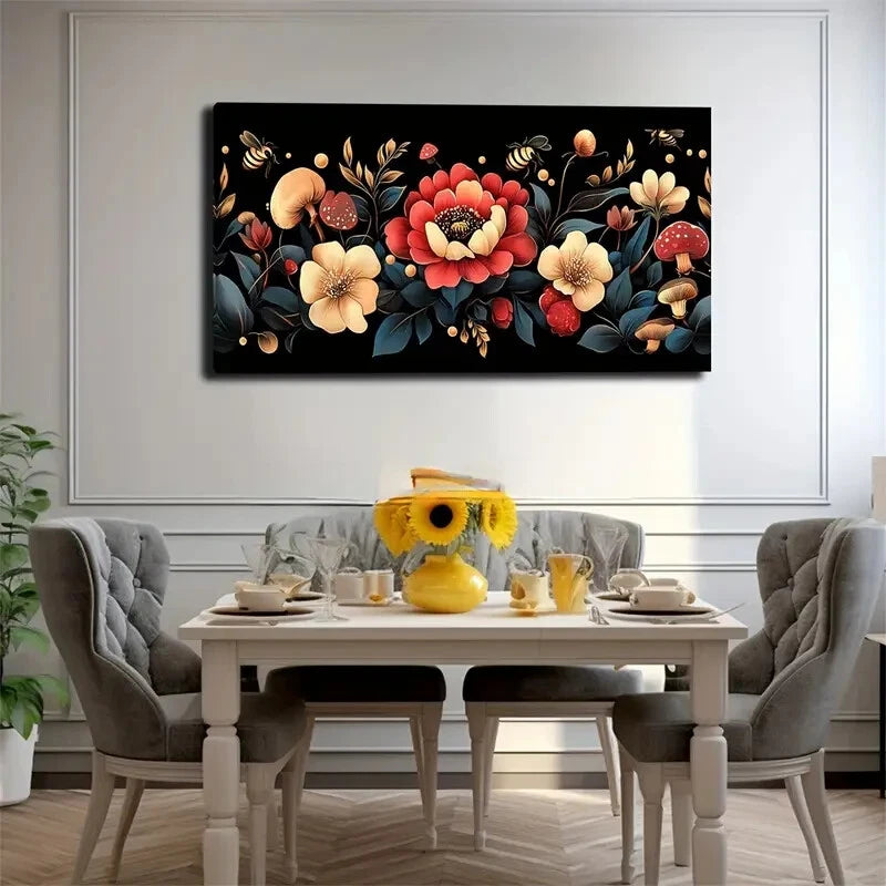 Modern Minimalist Floral Wall Art Canvas Office Home Room Framed 120x60cm - Bella Home Decor