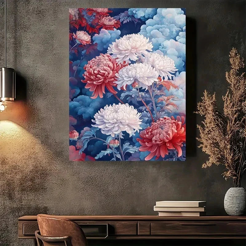 Beautiful Elegant Floral Modern Vintage Painting40x60cm Metal Print Ready to Hang - Bella Home Decor