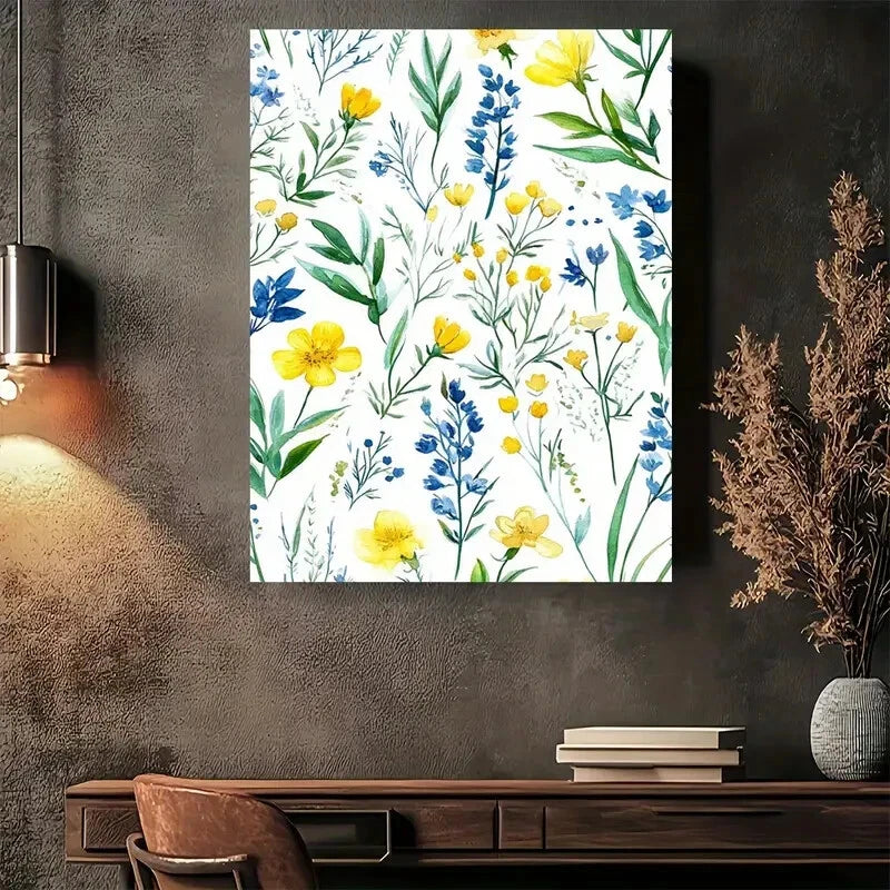 Beautiful Spring Bloom Watercolor Painting 40x60cm Metal Print Ready to Hang - Bella Home Decor