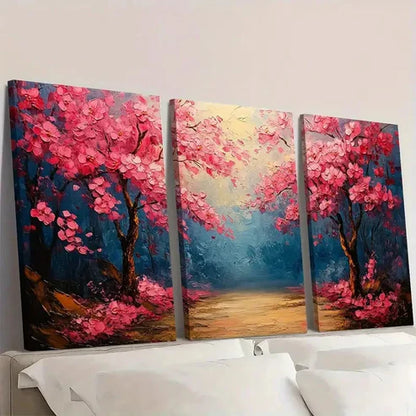 3pcs Abstract Floral Landscape AF Wall Art Set Canvas Unframed - High Quality Print 100% Australian Made Wall Canvas - Bella Home Decor