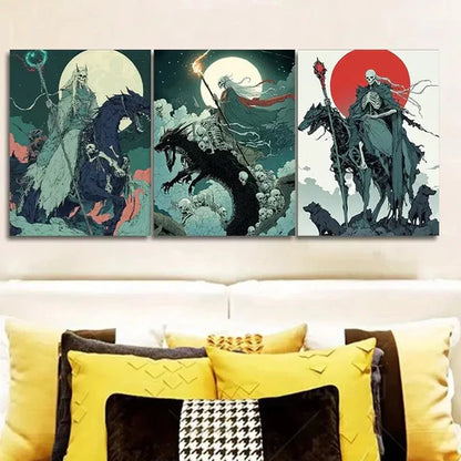 3pcs The Queen of Death Wall Art Canvas Unframed - High Quality Print 100% Australian Made Wall Canvas