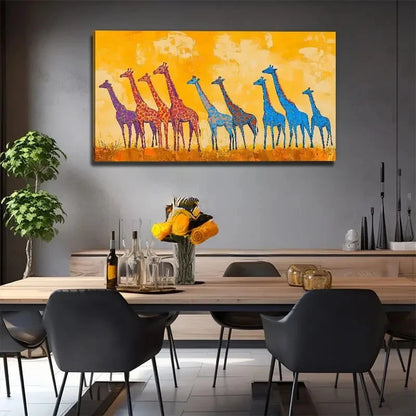Colorful Giraffe Suitable Deco Wall Art Canvas Office Home Room Framed 120x60cm