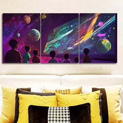 3pcs Universe View Luxurious Wall Hangings  Wall Art Set Canvas Framed 40x60cm - High Quality Print 100% Australian Made Wall Canvas Ready to Hang