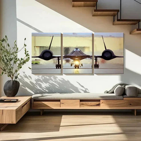 3pcs Military Fighter Jets Design Wall Art Canvas Unframed - High Quality Print 100% Australian Made Wall Canvas
