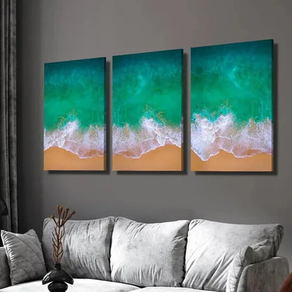 3pcs Ocean Waves Canvas printing Wall Art Set Canvas Unframed - High Quality Print 100% Australian Made Wall Canvas