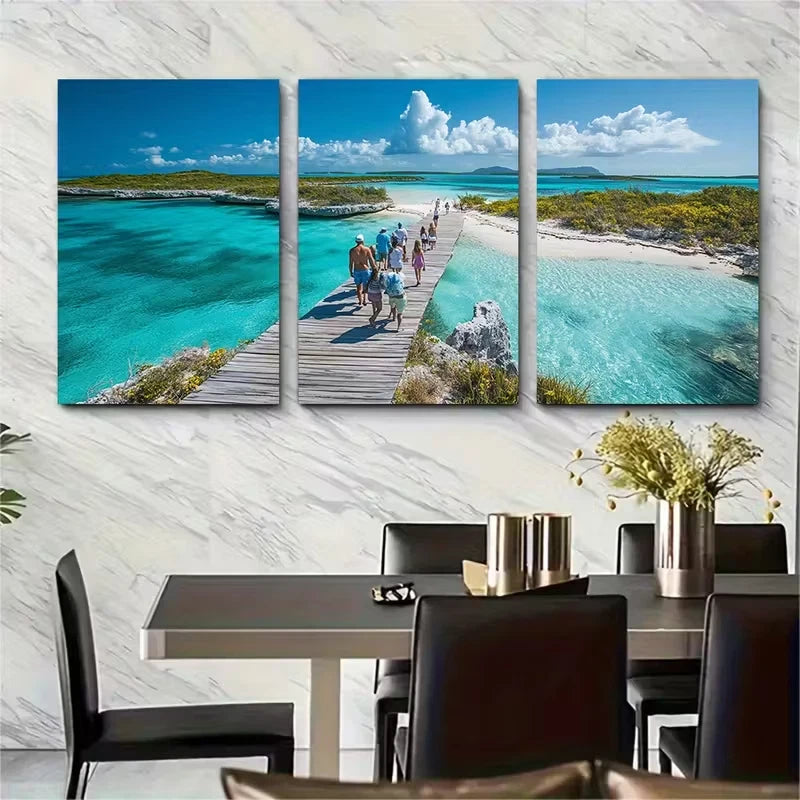 3pcs Exuma Cays Land & Sea Park Metal Print Ready to Hang Art