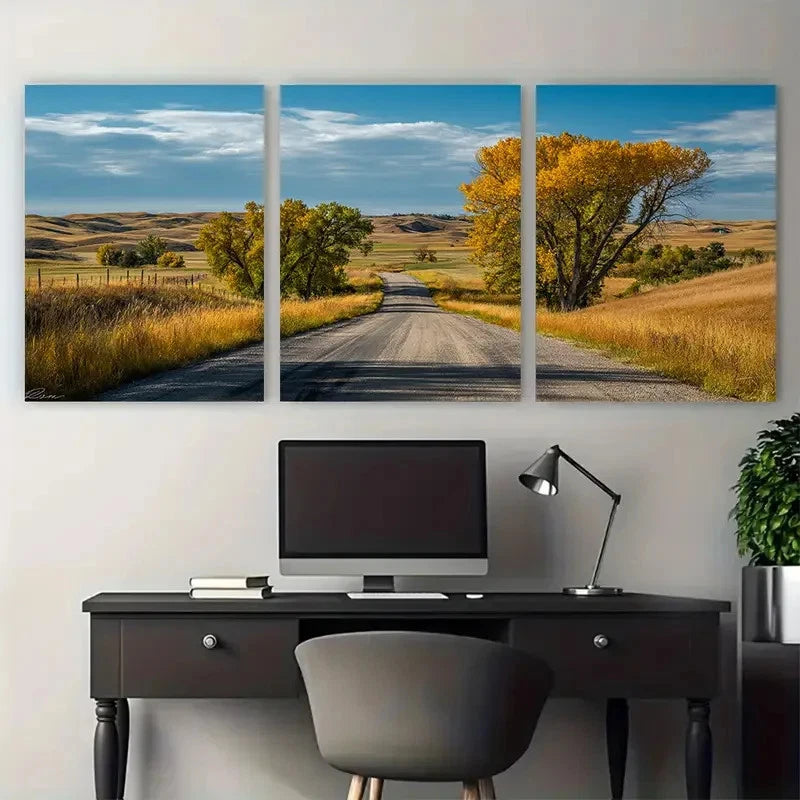 3pcs Scenic Nebraska Midwestern Travel Wall Art Set Canvas Framed 40x60cm - High Quality Print 100% Australian Made Wall Canvas Ready to Hang