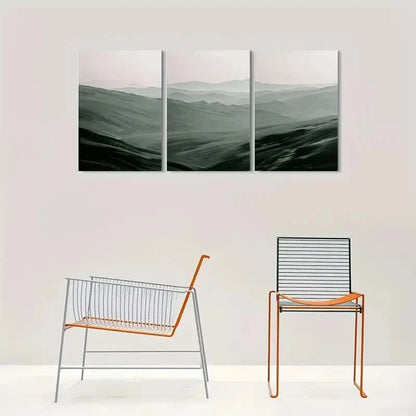 3pcs Abstract Modern Mountain View Metal Print Ready to Hang Art - Bella Home Decor