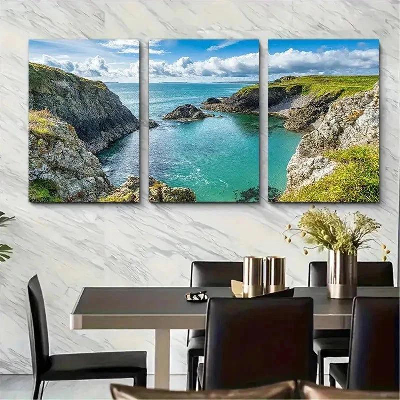 3pcs Daymer Bay Souvenir North Perfect Wall Art Set Canvas Framed 50x70cm - High Quality Print 100% Australian Made Wall Canvas Ready to Hang - Bella Home Decor