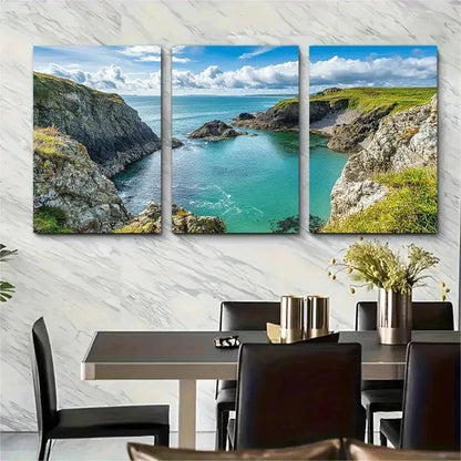 3pcs Daymer Bay Souvenir North Perfect Wall Art Set Canvas Framed 50x70cm - High Quality Print 100% Australian Made Wall Canvas Ready to Hang - Bella Home Decor