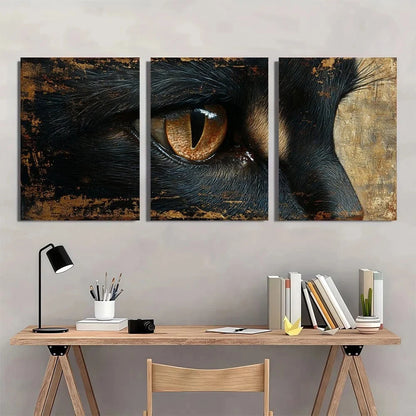 3pcs Egyptian Goddess of Cats Metal Print Ready to Hang Art - Bella Home Decor