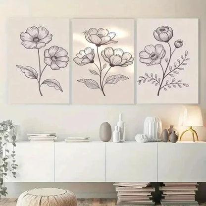 3pcs Magnolia Flowers Wall Art Canvas Unframed - High Quality Print 100% Australian Made Wall Canvas