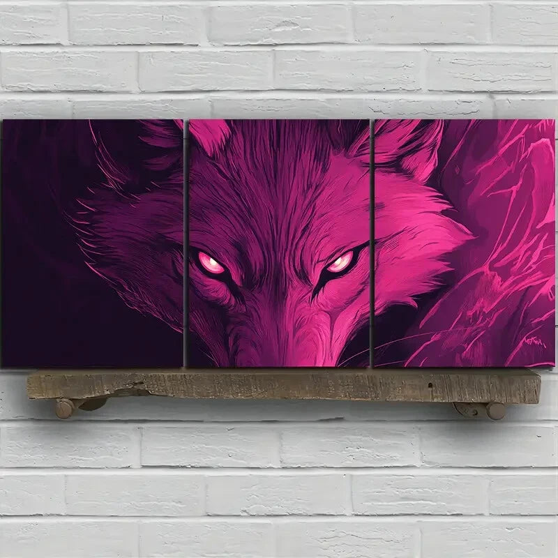 3pcs Desert Majesty Charming Coyote Trio Metal Print Ready to Hang Art - Bella Home Decor