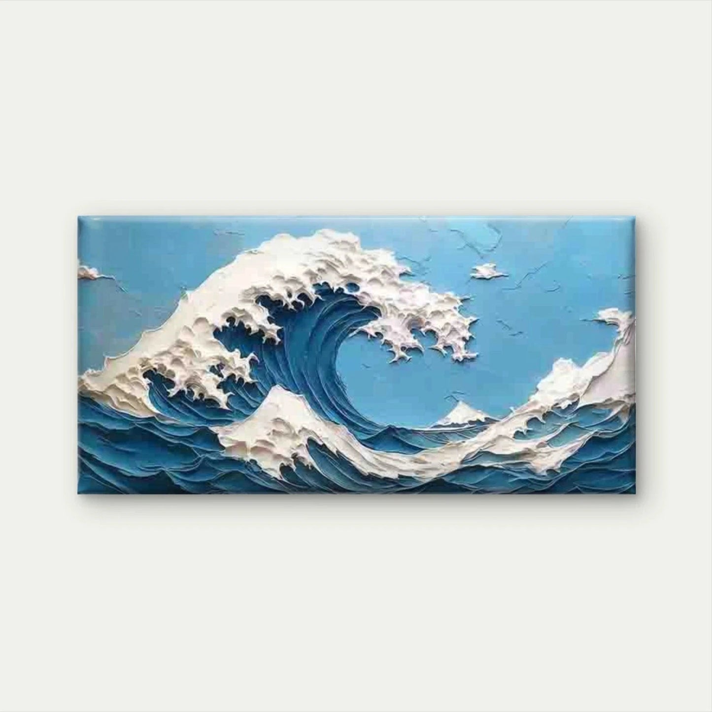 Abstract Ocean Wave Painting Wall Art Canvas Office Home Room Framed 120x60cm