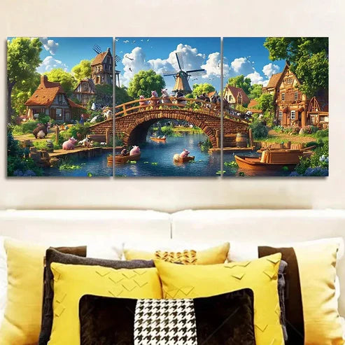 3pcs Whimsical Animals  Wall Art Set Canvas Unframed - High Quality Print 100% Australian Made Wall Canvas