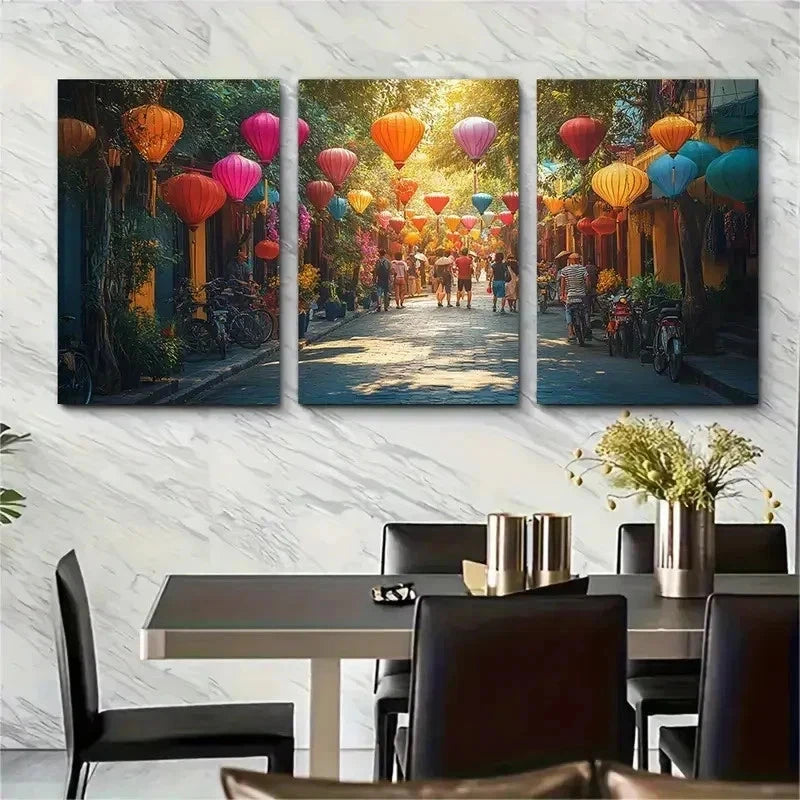 3pcs Vietnam Travel Destination Perfect Wall Art Set Canvas Framed 50x70cm - High Quality Print 100% Australian Made Wall Canvas Ready to Hang