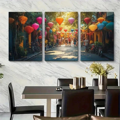 3pcs Vietnam Travel Destination Perfect Wall Art Set Canvas Framed 50x70cm - High Quality Print 100% Australian Made Wall Canvas Ready to Hang