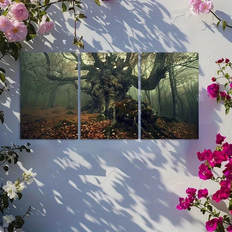 3pcs Mystical Forest Tree Metal Print Ready to Hang Art