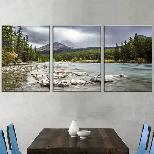 3pcs Modern Natural Forest Mountain Landscape Canvas Unframed - High Quality Print 100% Australian Made Wall Canvas