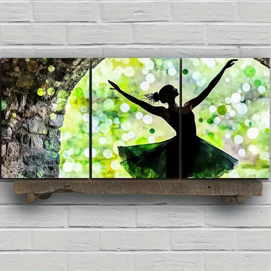 3pcs The Woman Dancing Under The Arch Metal Print Ready to Hang Art