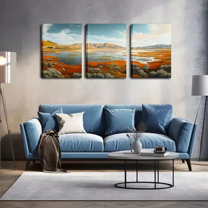 3pcs Decoration, Swamp In The Desert Wall Art Set Canvas Framed 60x90cm - High Quality Print 100% Australian Made Wall Canvas Ready to Hang - Bella Home Decor