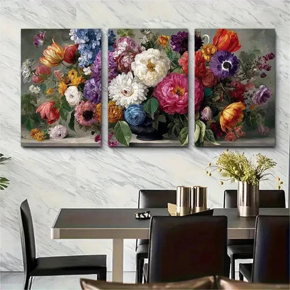 3pcs Bloom Aesthetic Grace Botanical Perfect Wall Art Set Canvas Framed 50x70cm - High Quality Print 100% Australian Made Wall Canvas Ready to Hang - Bella Home Decor
