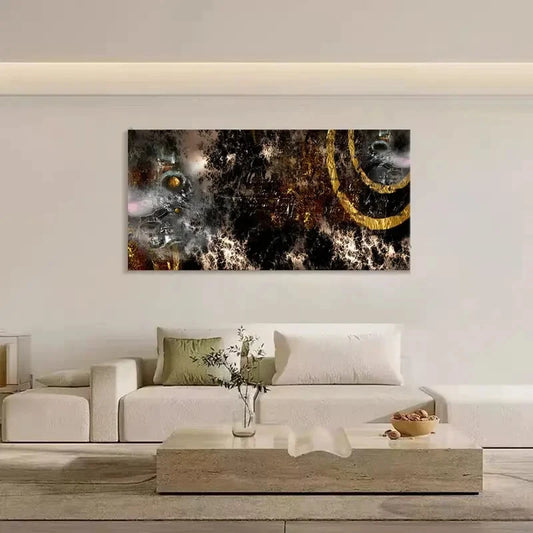 Golden Milky Way Abstract Wall Art Canvas Office Home Room Framed 120x60cm
