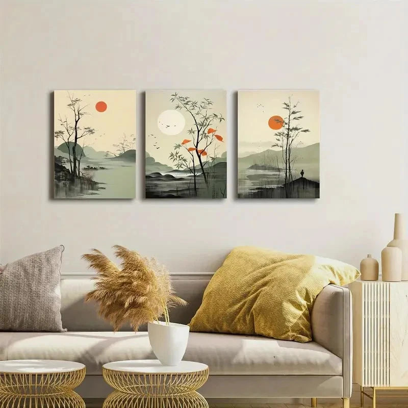 3pcs  Deco Modern Classic Style Canvas Framed 50x70cm - High Quality Print 100% Australian Made Wall Canvas Ready to Hang - Bella Home Decor