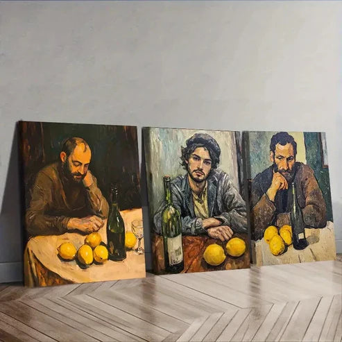 3pcs Drunk Man Wall Art Set Canvas Unframed - High Quality Print 100% Australian Made Wall Canvas - Bella Home Decor