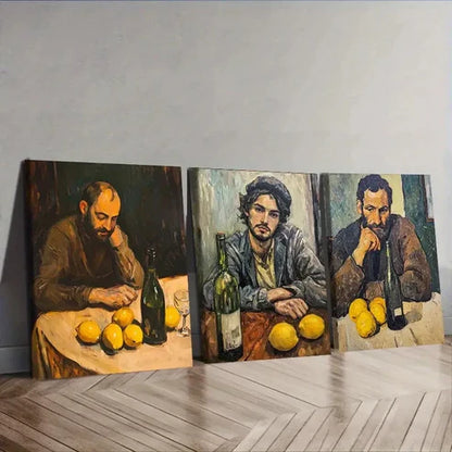 3pcs Drunk Man Wall Art Set Canvas Unframed - High Quality Print 100% Australian Made Wall Canvas - Bella Home Decor