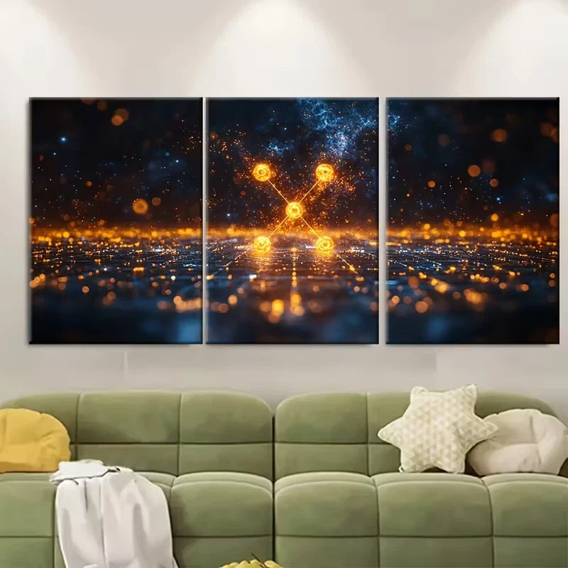 3pcs Conceptual Periodic Table Metal Print Ready to Hang Art - Bella Home Decor