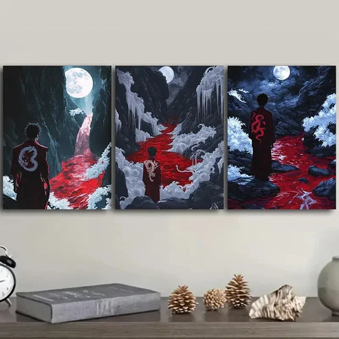 3pcs Dark Lord of hell Wall Art Set Canvas Unframed - High Quality Print 100% Australian Made Wall Canvas - Bella Home Decor
